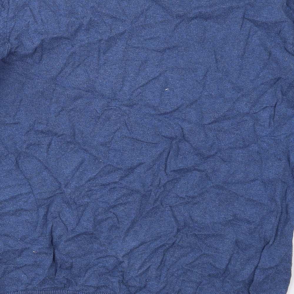George Mens Blue Crew Neck Cotton Pullover Jumper Size M