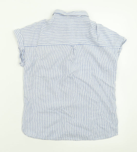 Womens UK Size 10 New Look Blue Basic Button-Up