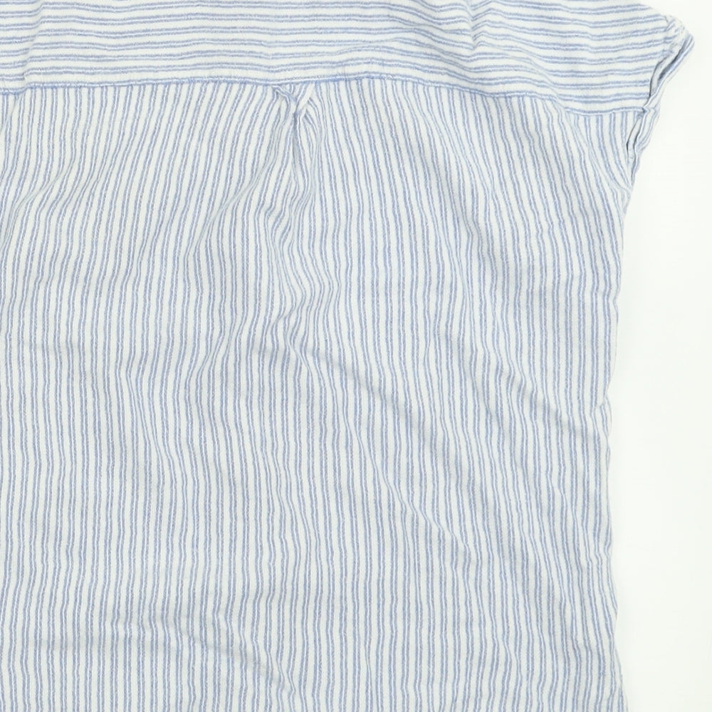 Womens UK Size 10 New Look Blue Basic Button-Up