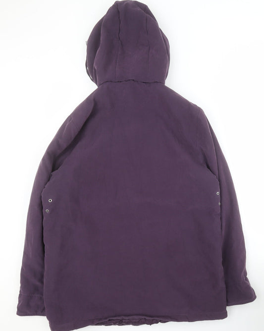 Classics Womens Purple Pea Coat Coat Size 14 Zip