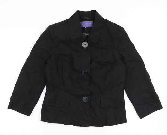 Autonomy Womens Black Jacket Blazer Size 10 Button