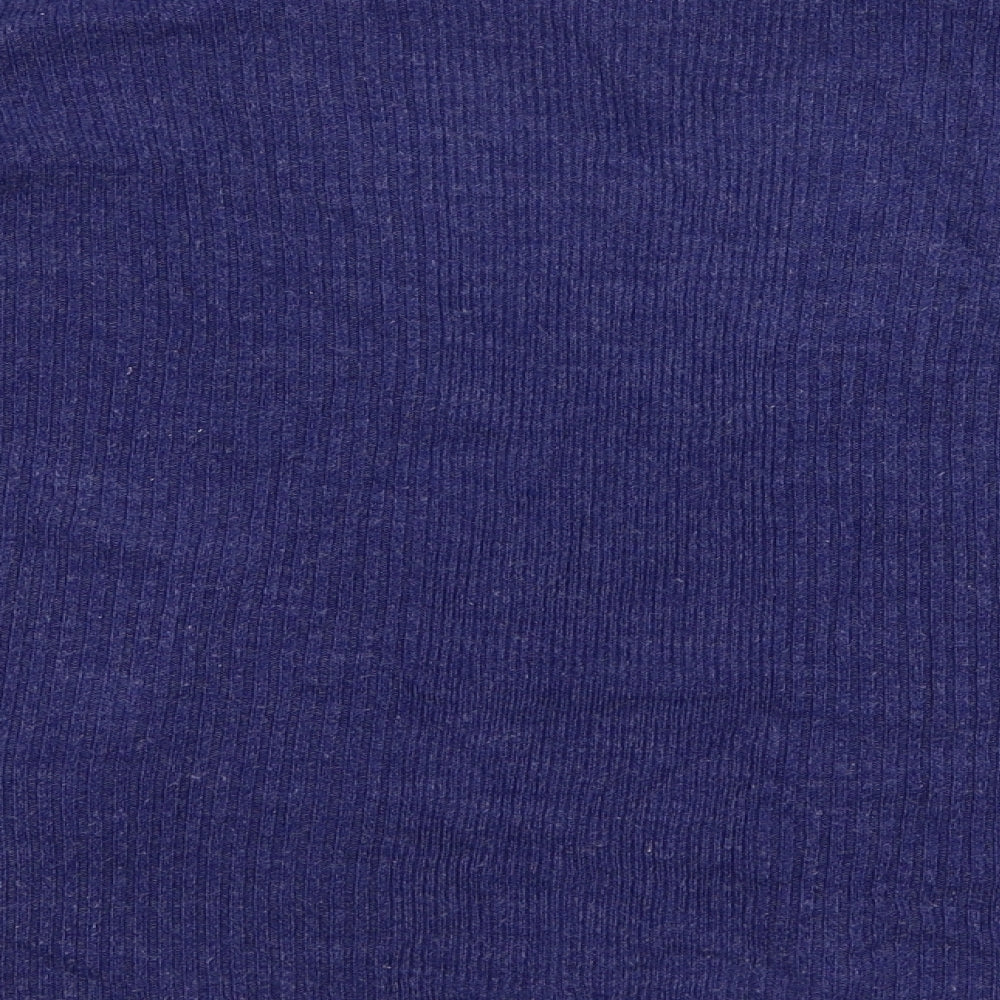Marks and Spencer Womens Blue V-Neck Acrylic Pullover Jumper Size 14