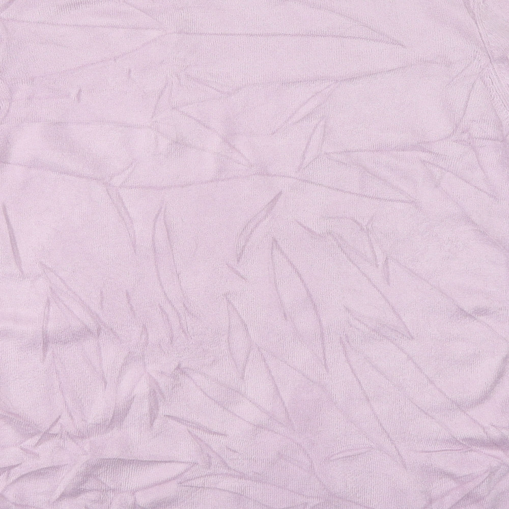 Damart Womens Purple Round Neck Acrylic Pullover Jumper Size M