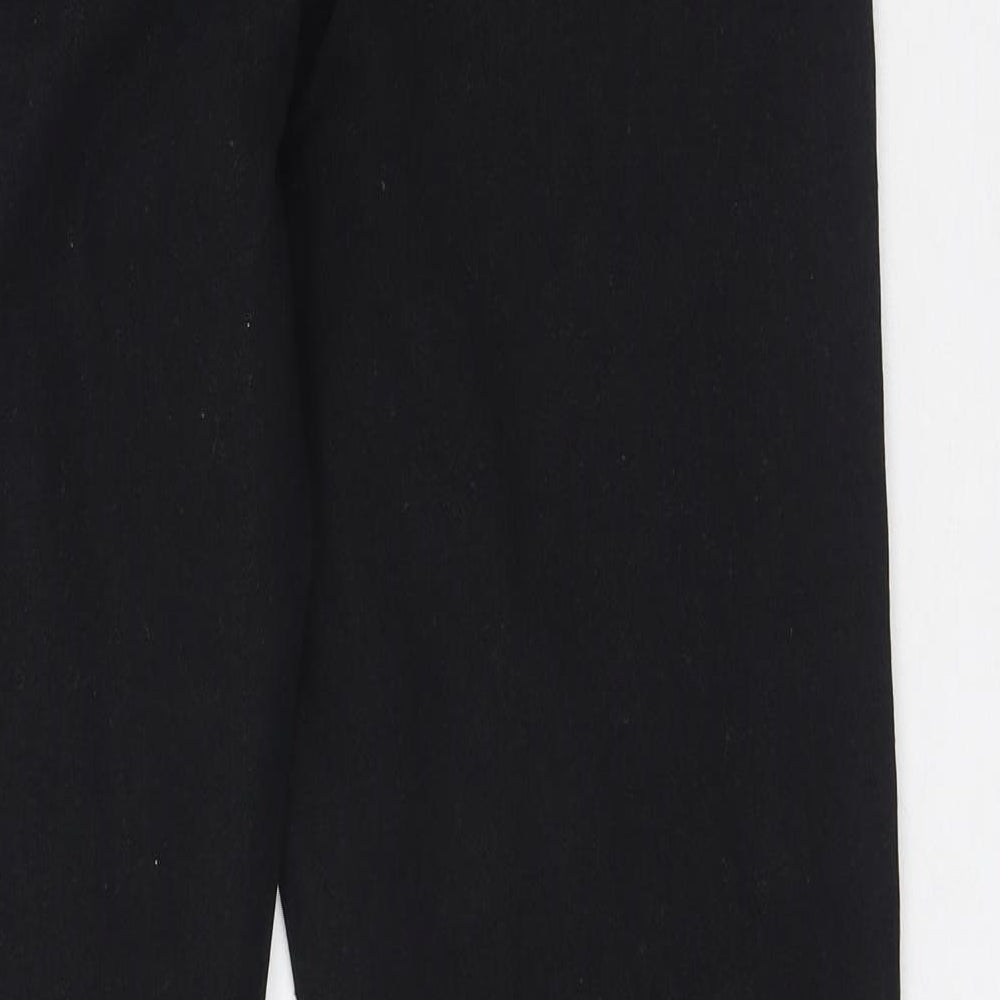 Denim & Co. Womens Black Cotton Trousers Size 34 in L30 in Regular Zip