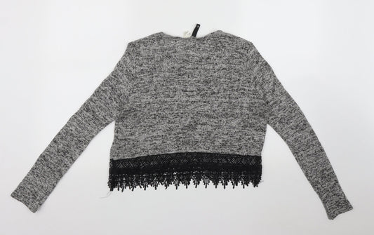 Divided by H&M Womens Grey Round Neck Polyester Pullover Jumper Size S