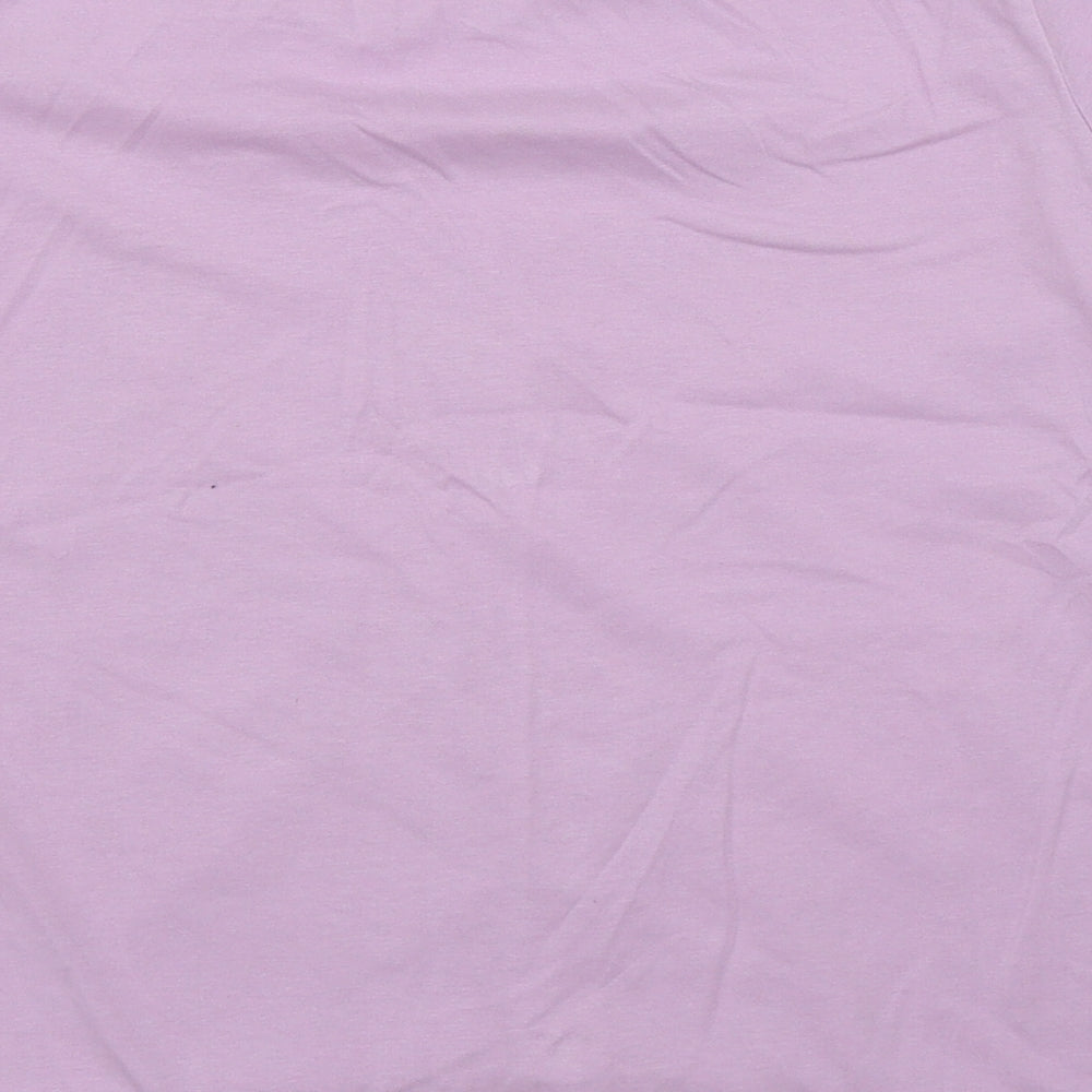 Primark Girls Purple Geometric Cotton Basic Casual Size 12-13 Years Round Neck - Space and Rockets