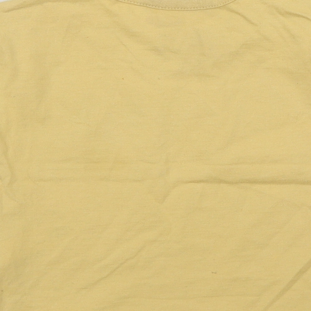 George Girls Yellow Floral Cotton Basic Dress Shirt Size 2 Years Round Neck - Disney