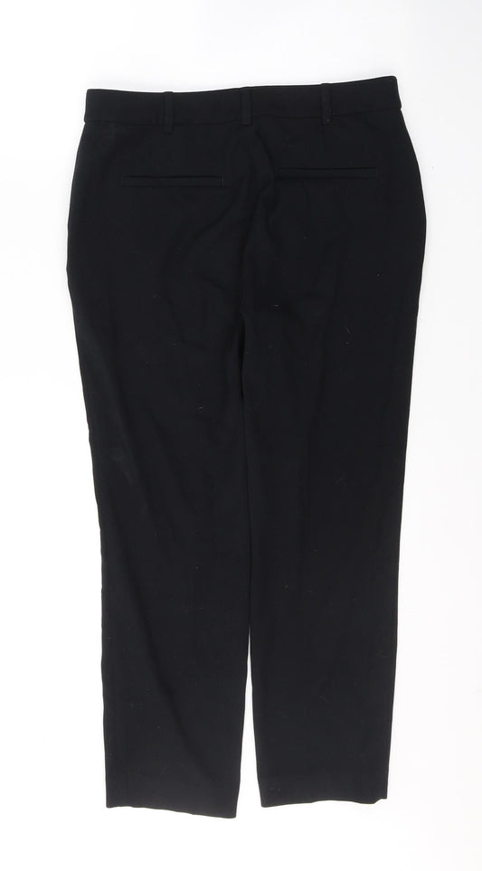 Marks and Spencer Womens Black Polyester Trousers Size 10 L25 in Regular