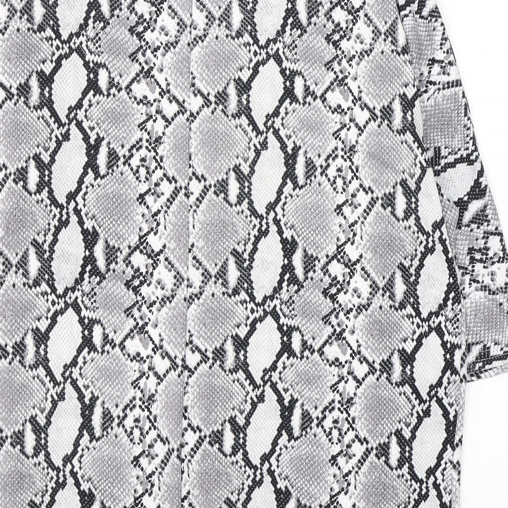 Womens UK Size 10 New Look Grey Tunic Blouse