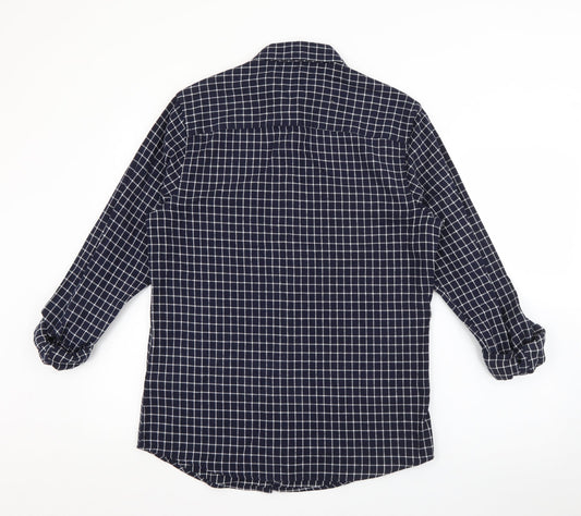 Mens UK Size M Nigel Hall Blue Button-Up Long Sleeve Casual Shirt