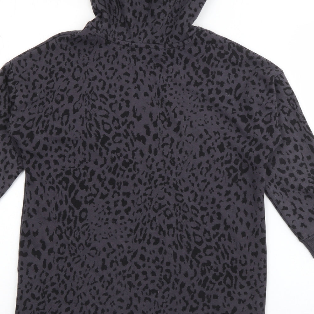 George Girls Blue Animal Print Cotton Pullover Hoodie Size 5-6 Years