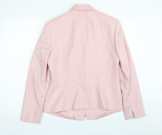 Back view of Gerry Weber women’s pink jacket blazer, size UK 14, zip