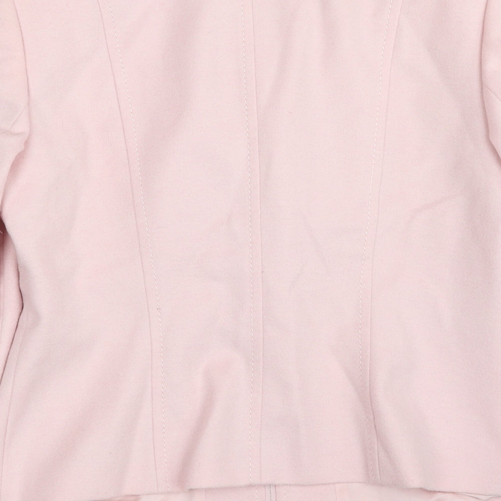 Brand and care label for Gerry Weber women’s pink jacket blazer, size UK 14, zip