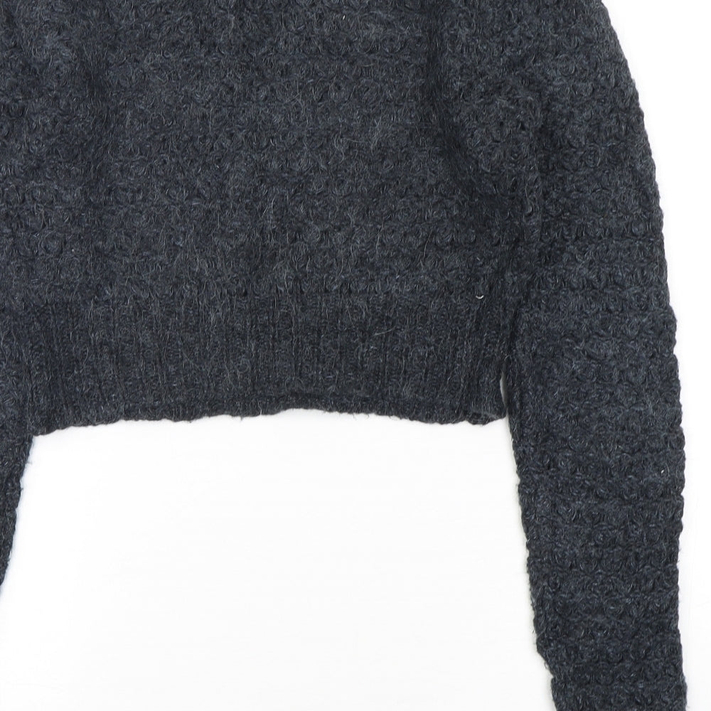 Womens UK Size 10 Topshop Grey Pullover Jumper