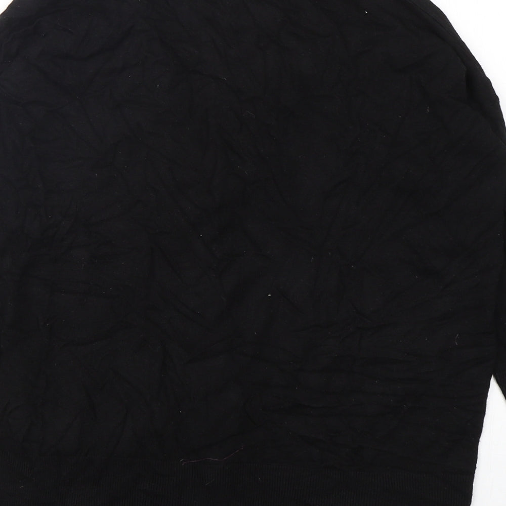 Brand and care label for Primark women’s black v-neck viscose cardigan jumper, size UK 10