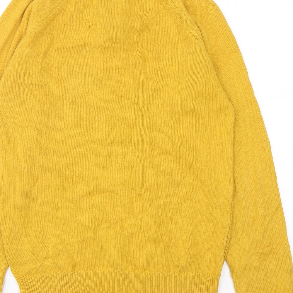 George Womens Yellow Mock Neck Cotton Pullover Jumper Size S