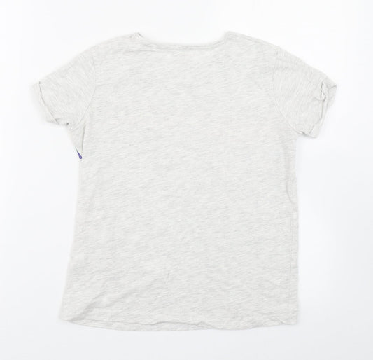 Primark Girls Grey Cotton Basic T-Shirt Size 10-11 Years Round Neck Pullover