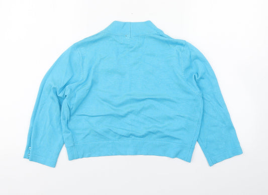 Gerard Womens Blue V-Neck Viscose Shrug Jumper Size S