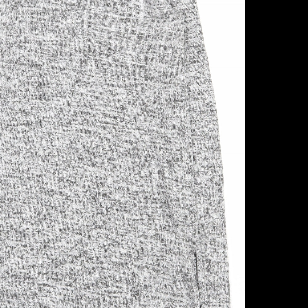 Okeysi Womens Grey Polyester Basic T-Shirt Size S Roll Neck