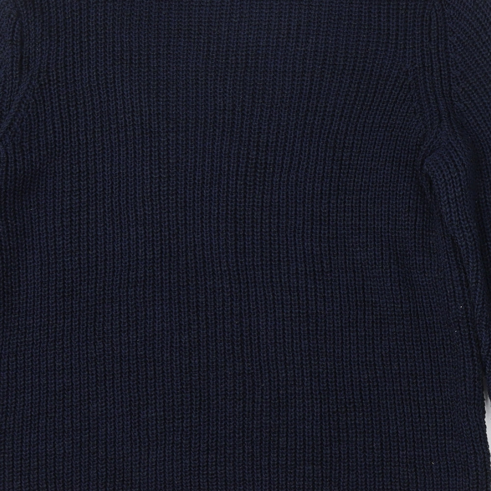 Love Knitwear Womens Blue Round Neck Polyester Pullover Jumper Size 20