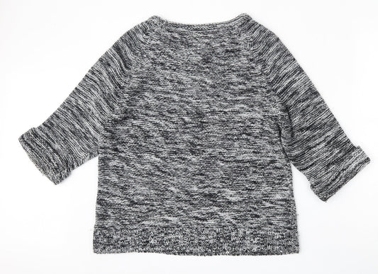 F&F Womens Black Round Neck Acrylic Pullover Jumper Size 14