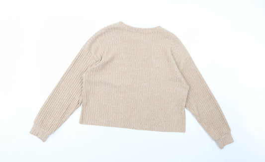 Womens UK Size S Zara Beige Pullover Jumper