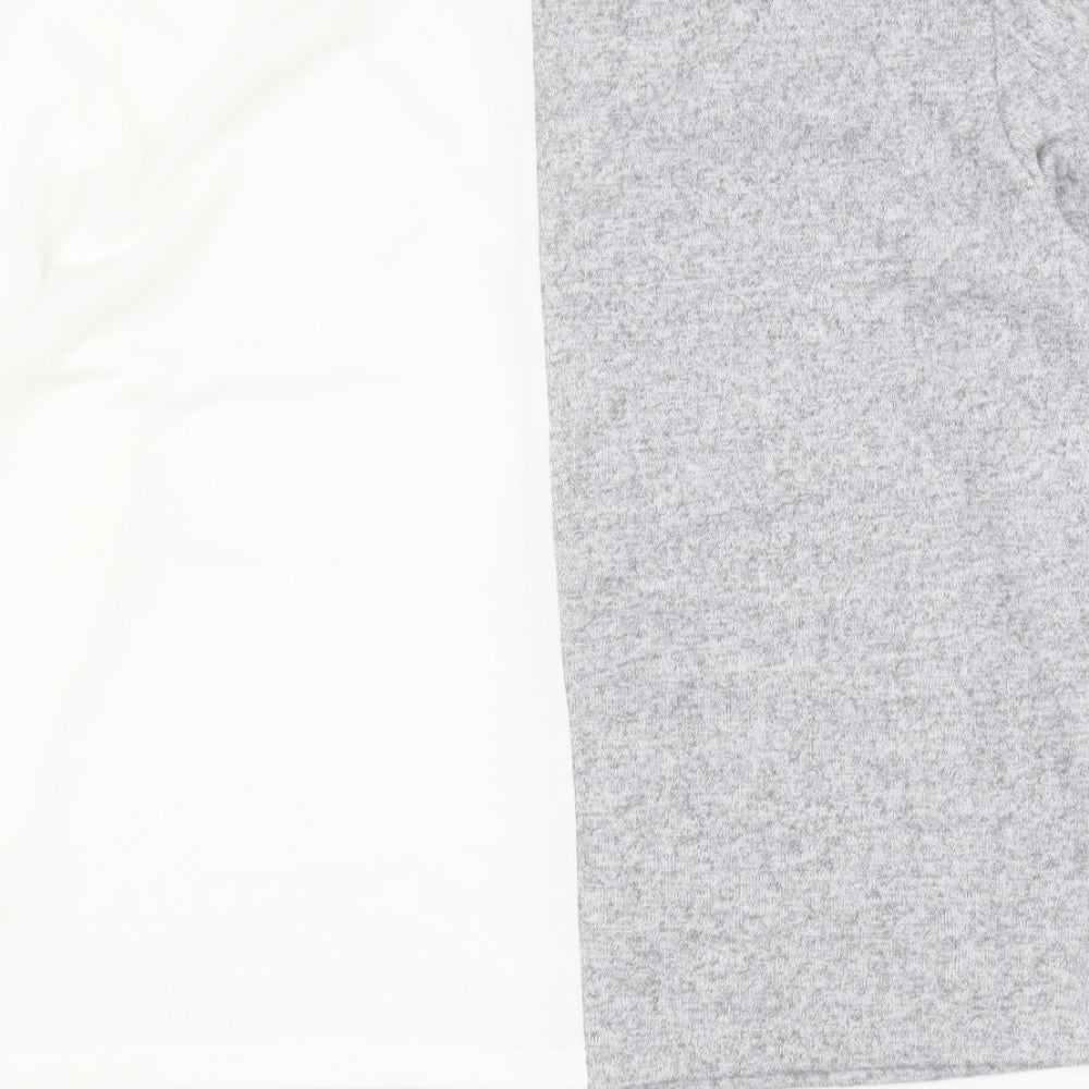 SheIn Womens Grey V-Neck  Polyester Pullover Jumper Size M