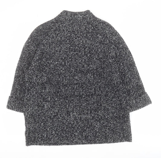 F&F Womens Black High Neck Acrylic Pullover Jumper Size 12