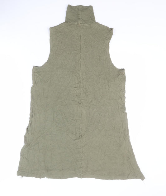 Papaya Womens Green Viscose Basic Tank Size 16 High Neck