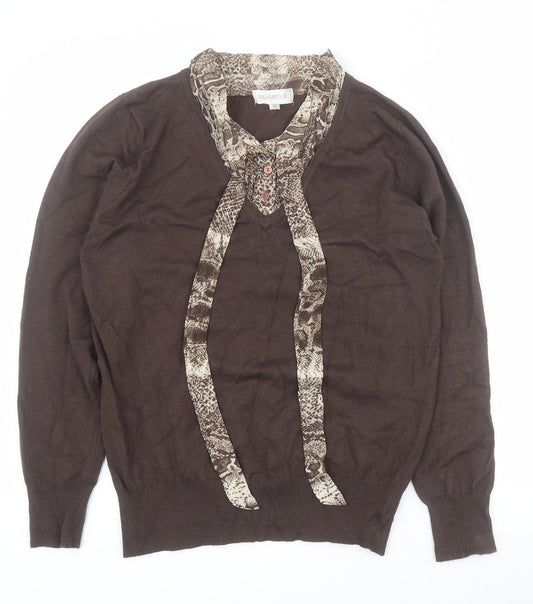 Womens UK Size M Paramour Brown Pullover Jumper