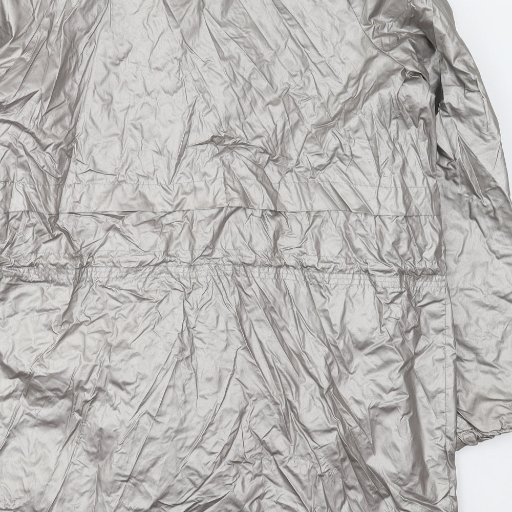 George Womens Silver Jacket Coat Size 14 Zip