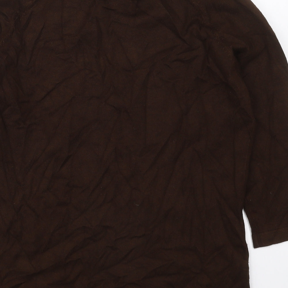 John Lewis Womens Brown Roll Neck Viscose Pullover Jumper Size L