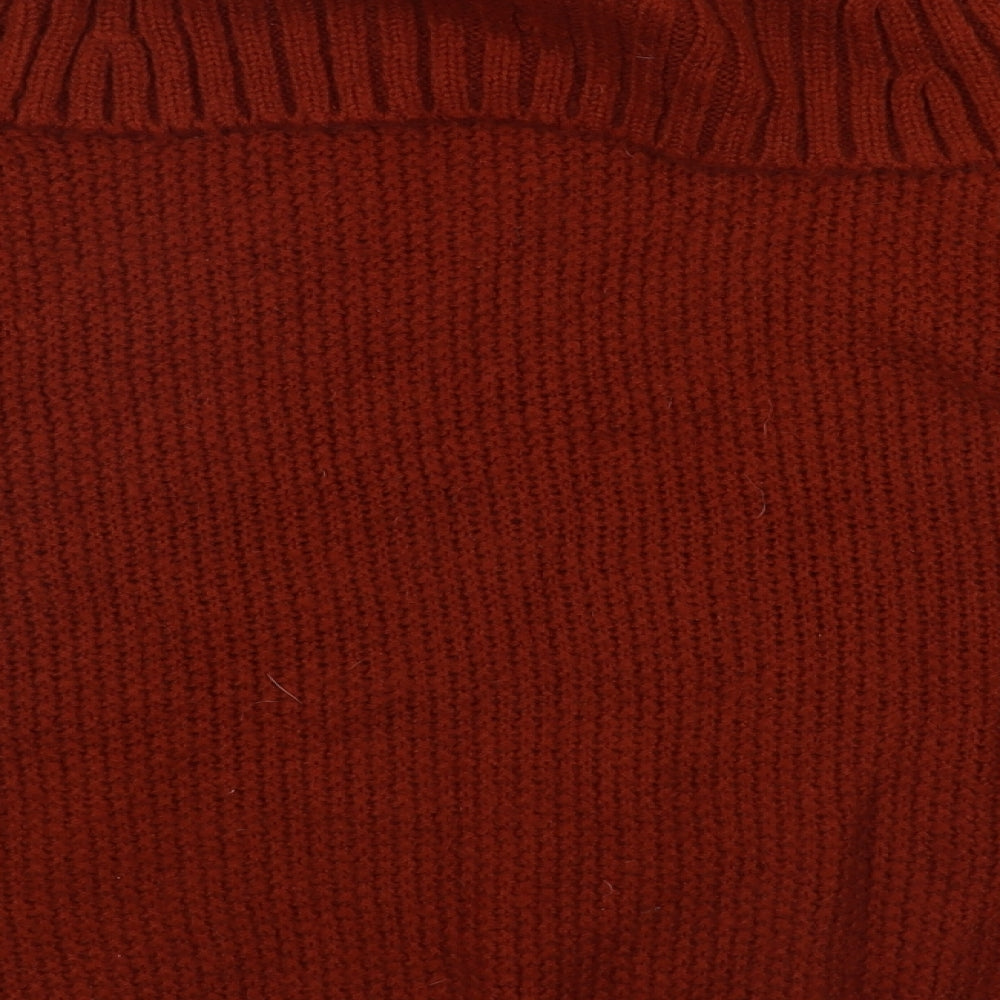 George Womens Brown Roll Neck Acrylic Pullover Jumper Size 14 - Cable Knit