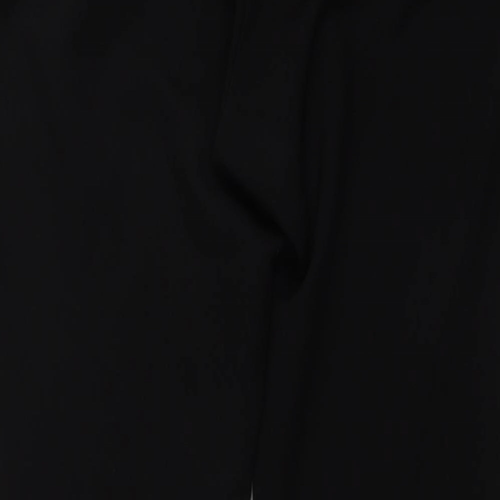 AMARANTO Womens Black Polyester Trousers Size 18 L30 in Regular Zip - Button Fastening