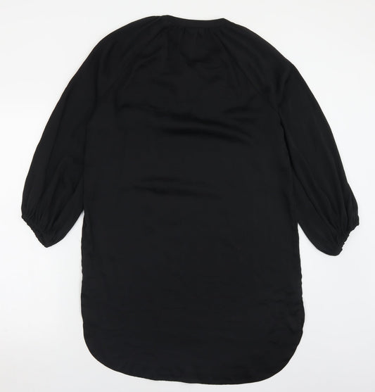H&M Womens Black Polyester A-Line Size 10 Crew Neck Tie