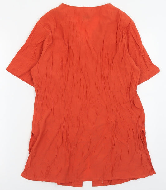 Womens UK Size 12 Linea Orange Basic Button-Up