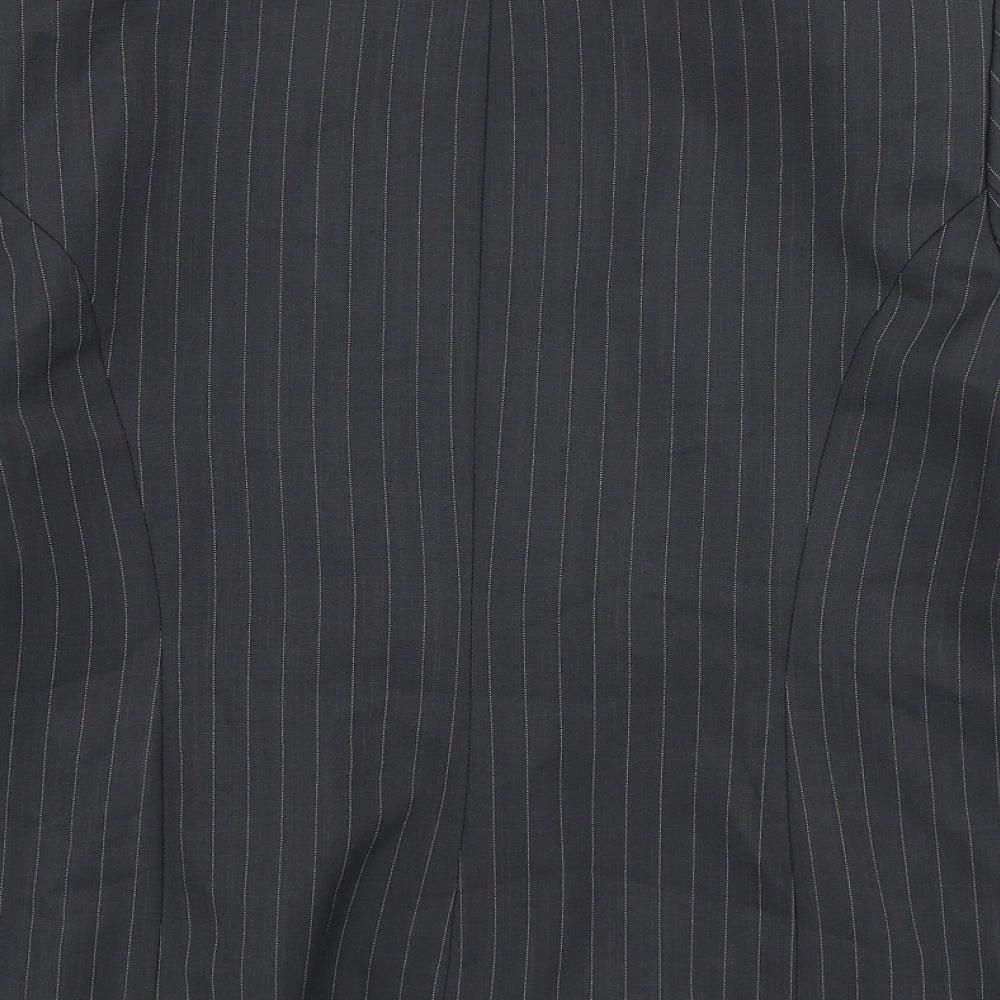George Womens Grey Striped Jacket Blazer Size 14 Button