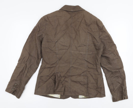 Marks and Spencer Womens Brown Jacket Size 12 Button