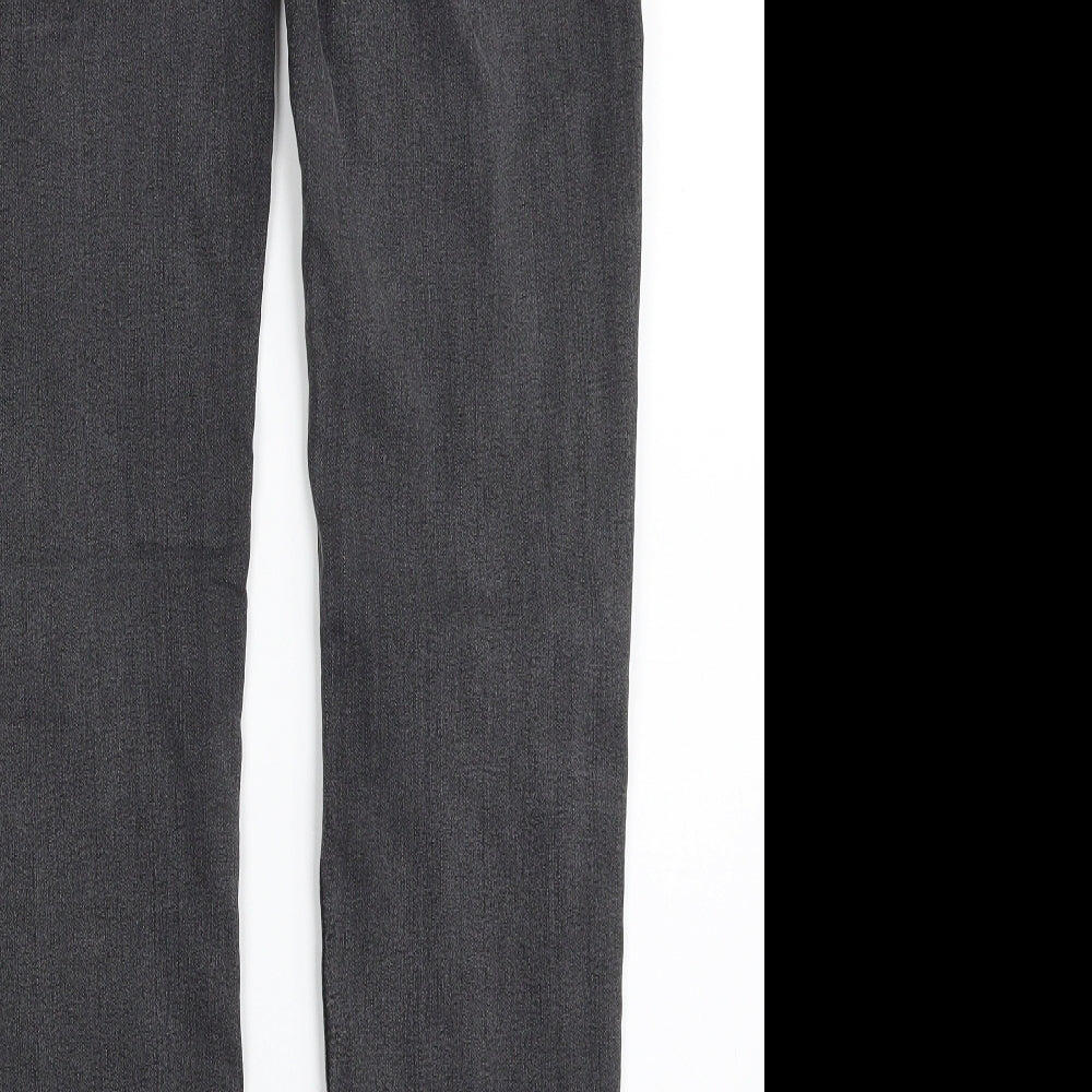 F&F Womens Grey Cotton Straight Jeans Size 30 in L30 in Slim Zip