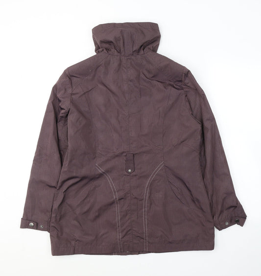 Klass Womens Brown Polka Dot Jacket Coat Size 12 Zip