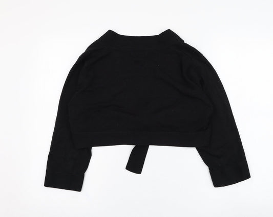 George Womens Black Square Neck Acrylic Cardigan Jumper Size 16