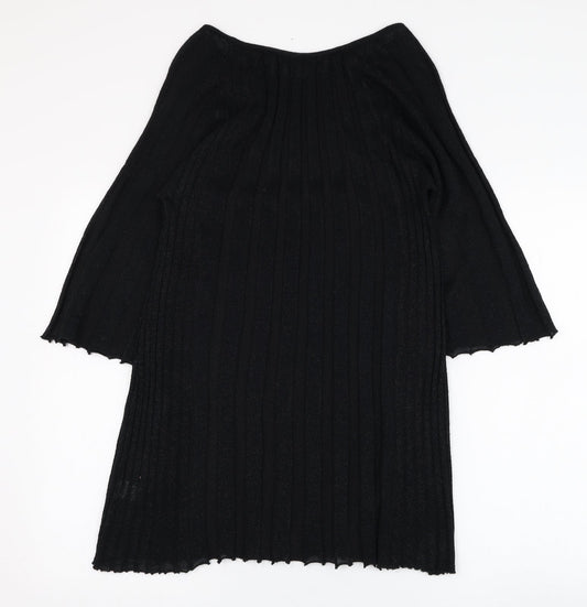 Atmosphere Womens Black Acrylic Shift Size 10 Round Neck Pullover