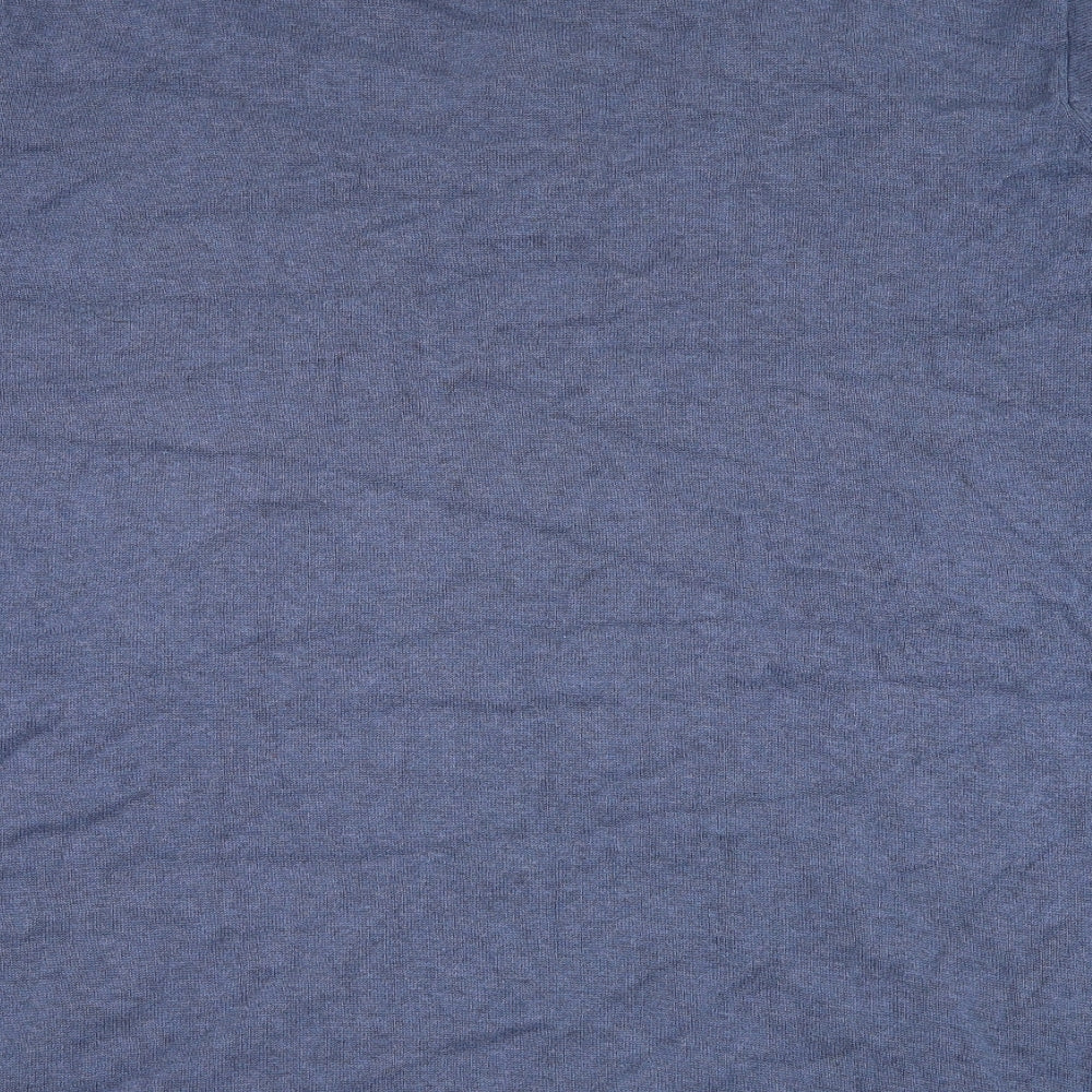 Marks and Spencer Mens Blue Cotton Polo Size XL Collared Pullover