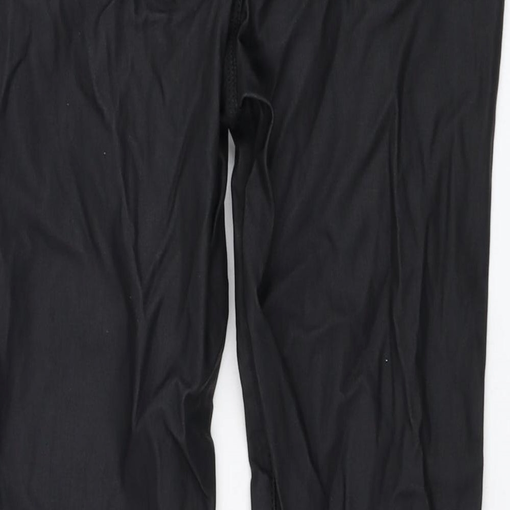River Island Girls Black Viscose Capri Trousers Size 10 Years Regular Zip