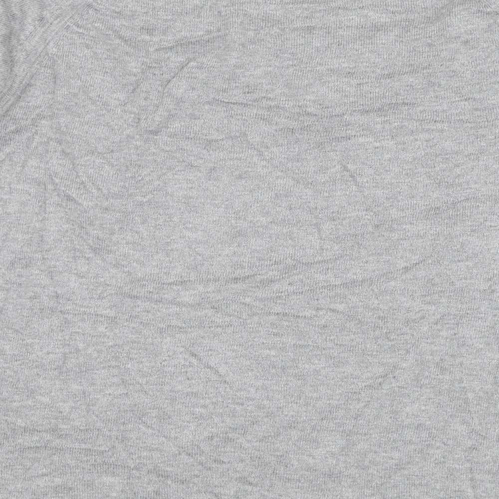 Alex & Co Womens Grey Round Neck Cotton Pullover Jumper Size 14