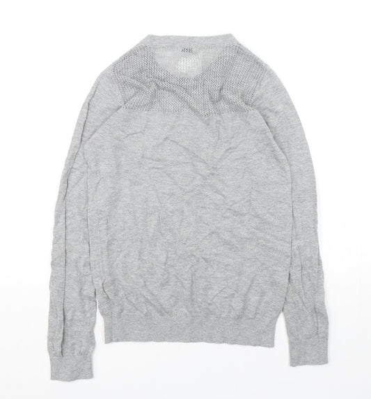 Jack Wills Womens Grey Round Neck Cotton Pullover Jumper Size 6