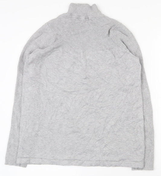 Nutmeg Womens Grey High Neck  Viscose Pullover Jumper Size 14