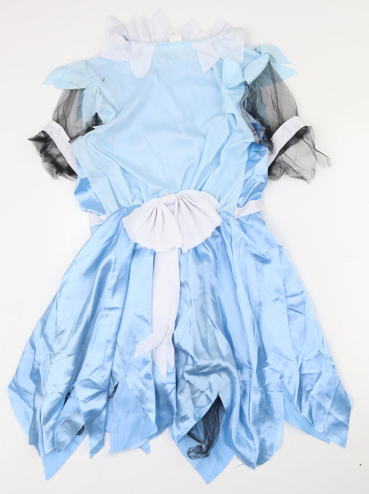 Smiffys Womens Blue Polyester Fit & Flare Size S Round Neck Pullover - Zombie undead nurse fancy dress costume