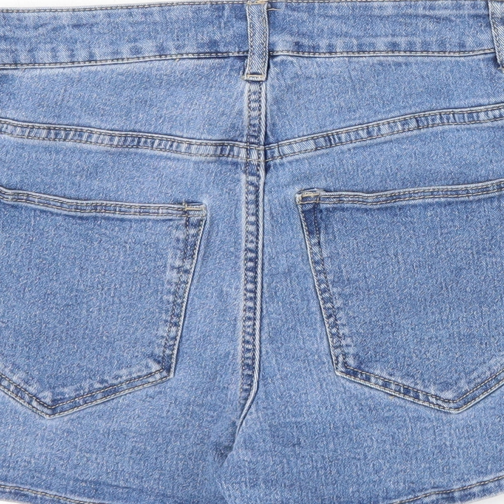 H&M Womens Blue Cotton Bermuda Shorts Size 6 L3 in Regular Zip