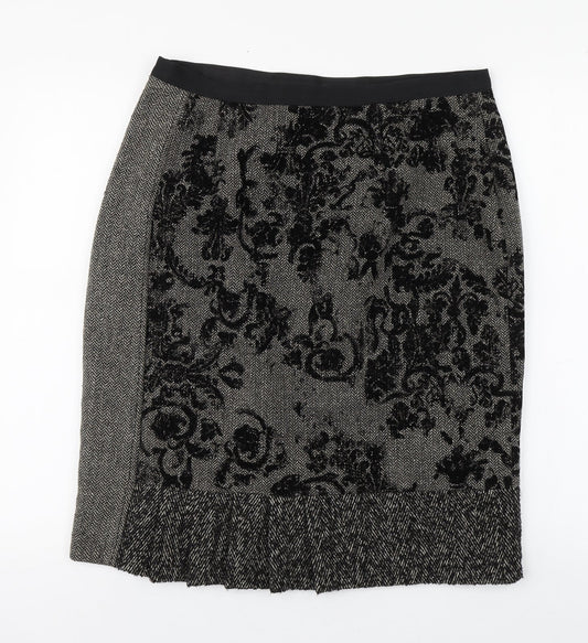 Per Una Womens Brown  Acrylic Straight & Pencil Skirt Size 14   Zip